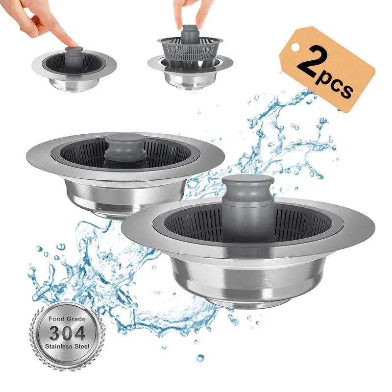 π LAST DAY: 50% OFF! π°3-in-1 Sink Plug: No More Clogs & Odors (Premium 304 Steel) β¨