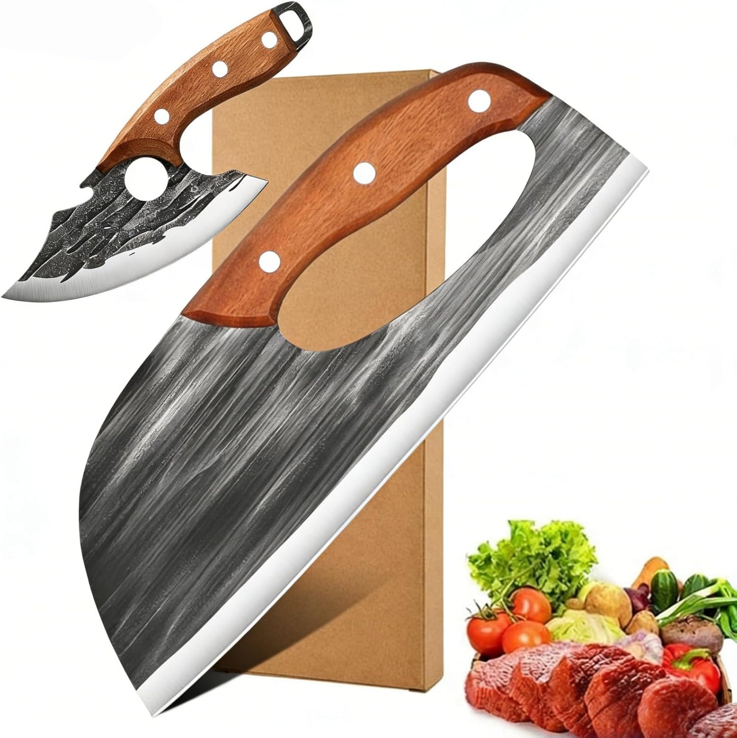 đ„Buy 1 Get 1 Free đ„Forged Kitchen Knife Set - Sharp Durable Meat Cleaver Chef Knife