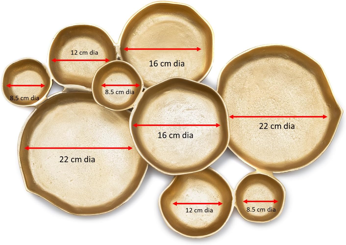 π½οΈ Cluster Decorative Bowls β Bright Gold Iron Appetizer Serving Tray