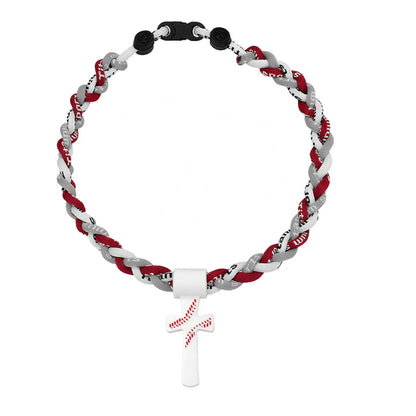 ⚾ Baseball Cross Necklace for Boys – Phil 4:13 "I Can Do All Things" Braided Tornado Rope