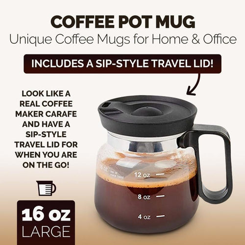 🔥LAST DAY 55% OFF - Original 16oz Miniature Coffee Pot Mug - Funny Glass Carafe Coffee Cup