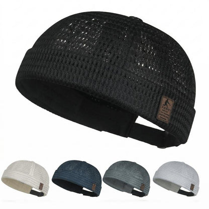 🔥Men’s Breathable Brimless Docker Hat – Lightweight Mesh Skull Cap for Summer Outdoor Wear