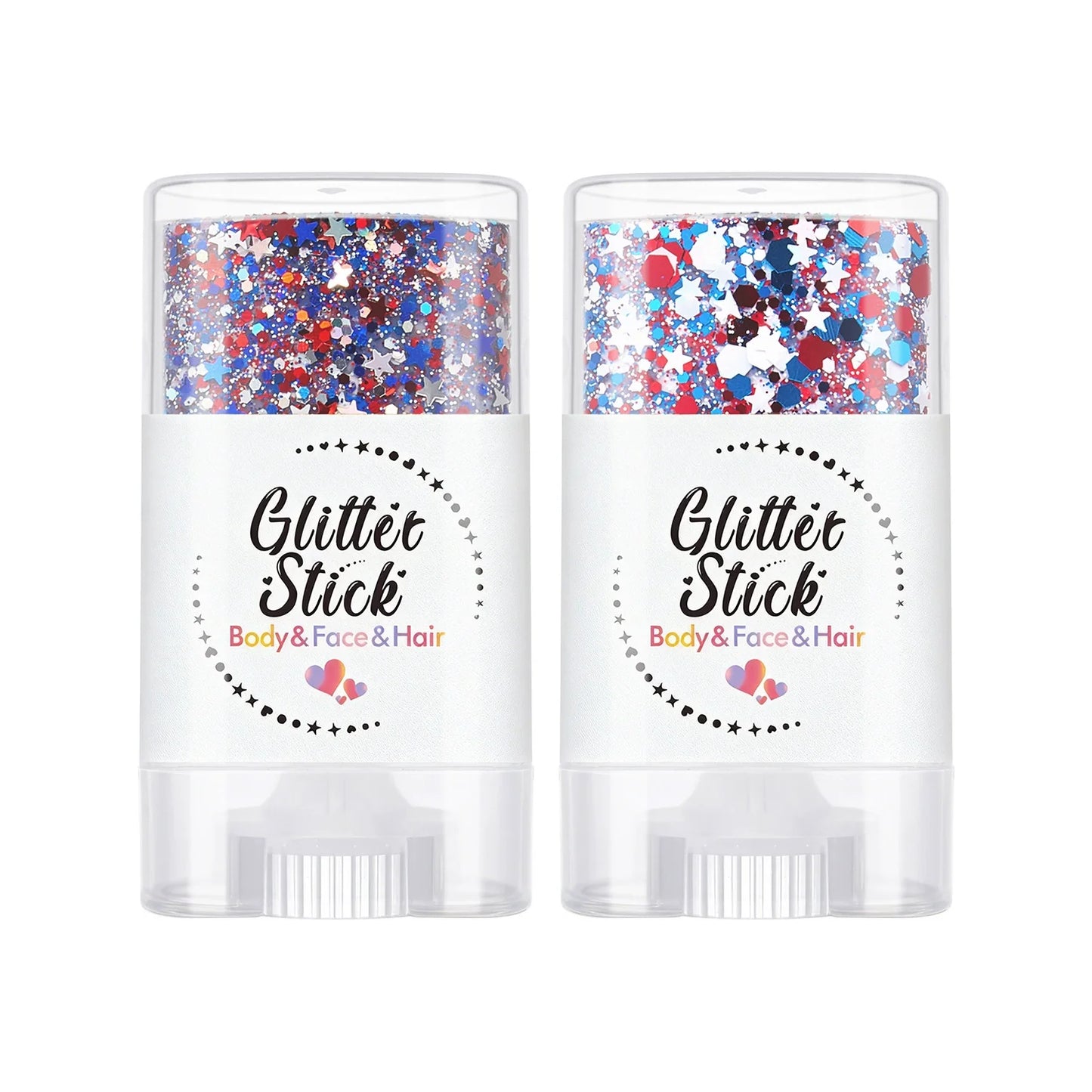 3-in-1 Patriotic Glow😍✨Red, White & Blue Glitter Body Stick