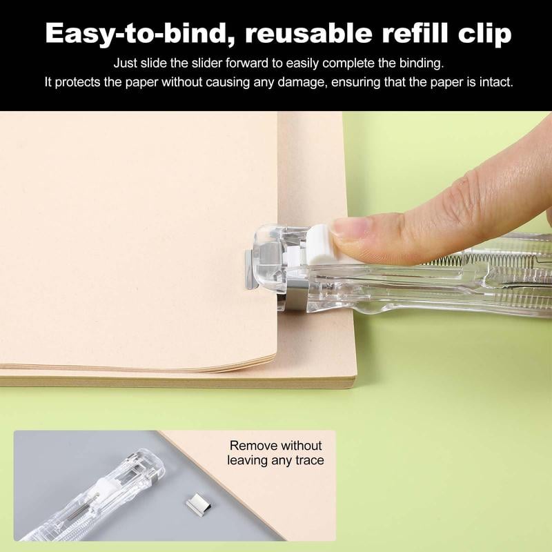 ⚡Hot Sales 64% OFF🔥Portable Binder Clip Stapler - Includes 50 reusable clips