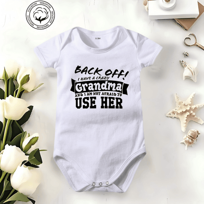 🔥Hot Sale 49% off🌟👶 "Back Off! I Have a Crazy Grandpa" Cute Cotton Baby Bodysuit(💥Buy 3 Get 1 Free 🛒Free Shipping)