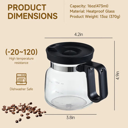 🔥LAST DAY 55% OFF - Original 16oz Miniature Coffee Pot Mug - Funny Glass Carafe Coffee Cup