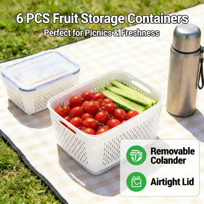 The Ultimate 3-6pc Fridge Organizer Set - Keep Food Fresh 3x Longer! 🥬✨