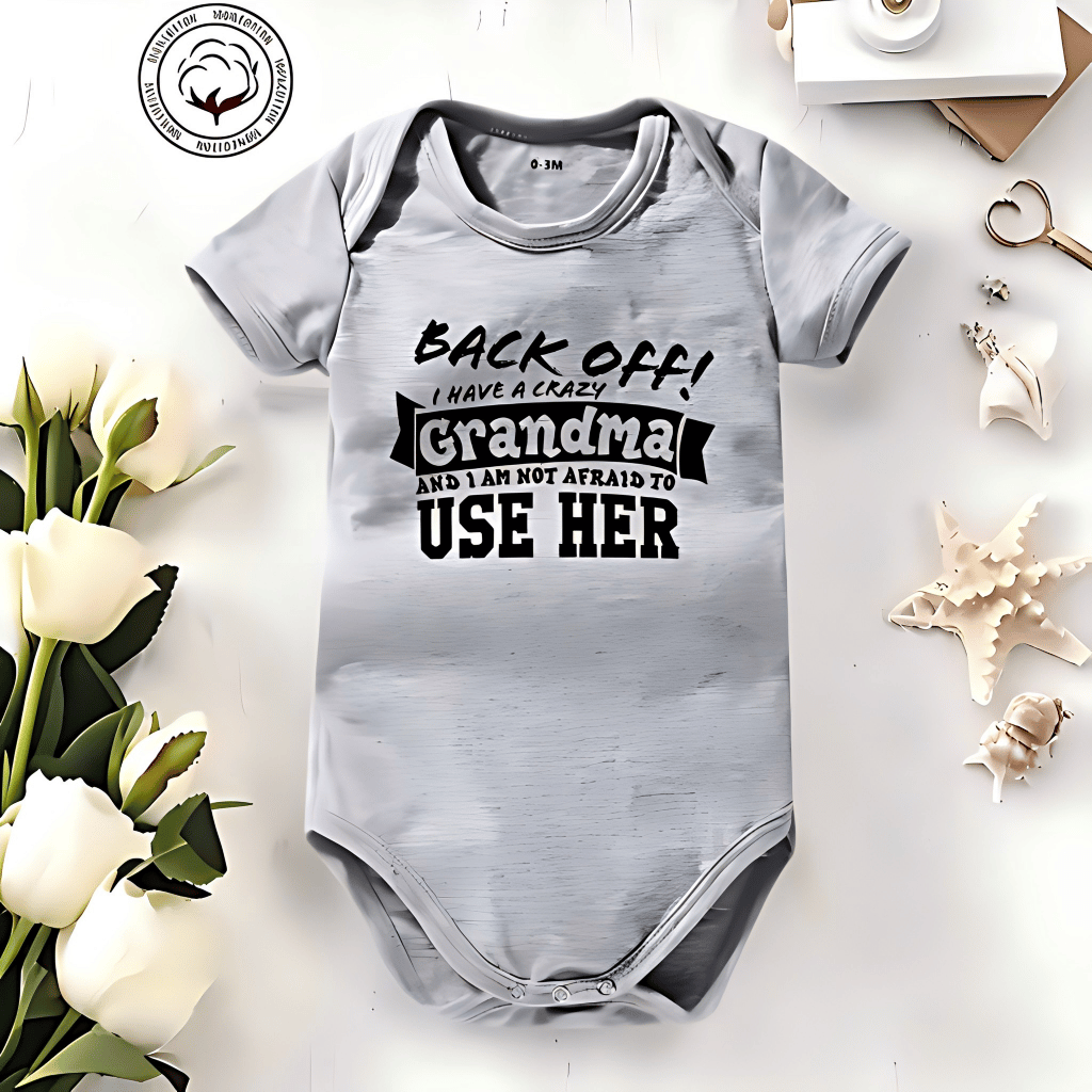 🔥Hot Sale 49% off🌟👶 "Back Off! I Have a Crazy Grandpa" Cute Cotton Baby Bodysuit(💥Buy 3 Get 1 Free 🛒Free Shipping)