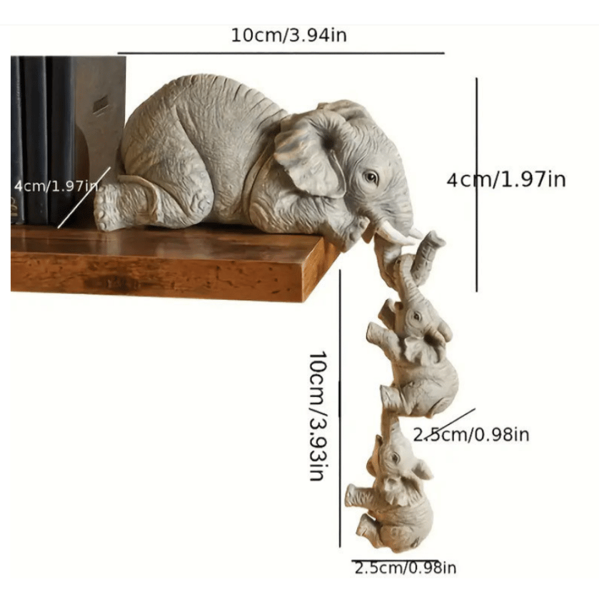🐘💕3 Pcs/set Cute Elephant Hug Baby Resin Figurine Set Miniature Handicraft Decor