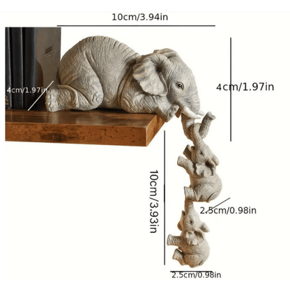 🐘💕3 Pcs/set Cute Elephant Hug Baby Resin Figurine Set Miniature Handicraft Decor