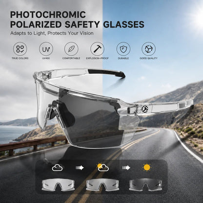 🔥HOT SALE 55% OFF☀️🕶️UV400 Photochromic Polarized Safety Glasses – 🥇Impact Resistant Outdoor Sports & Work Eyewear✨