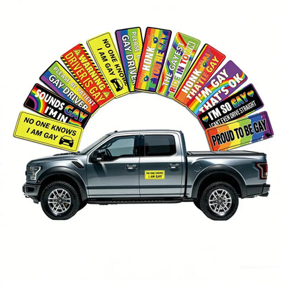🌈 12-Piece Rainbow Car Magnet Set – Weatherproof & Paint-Safe