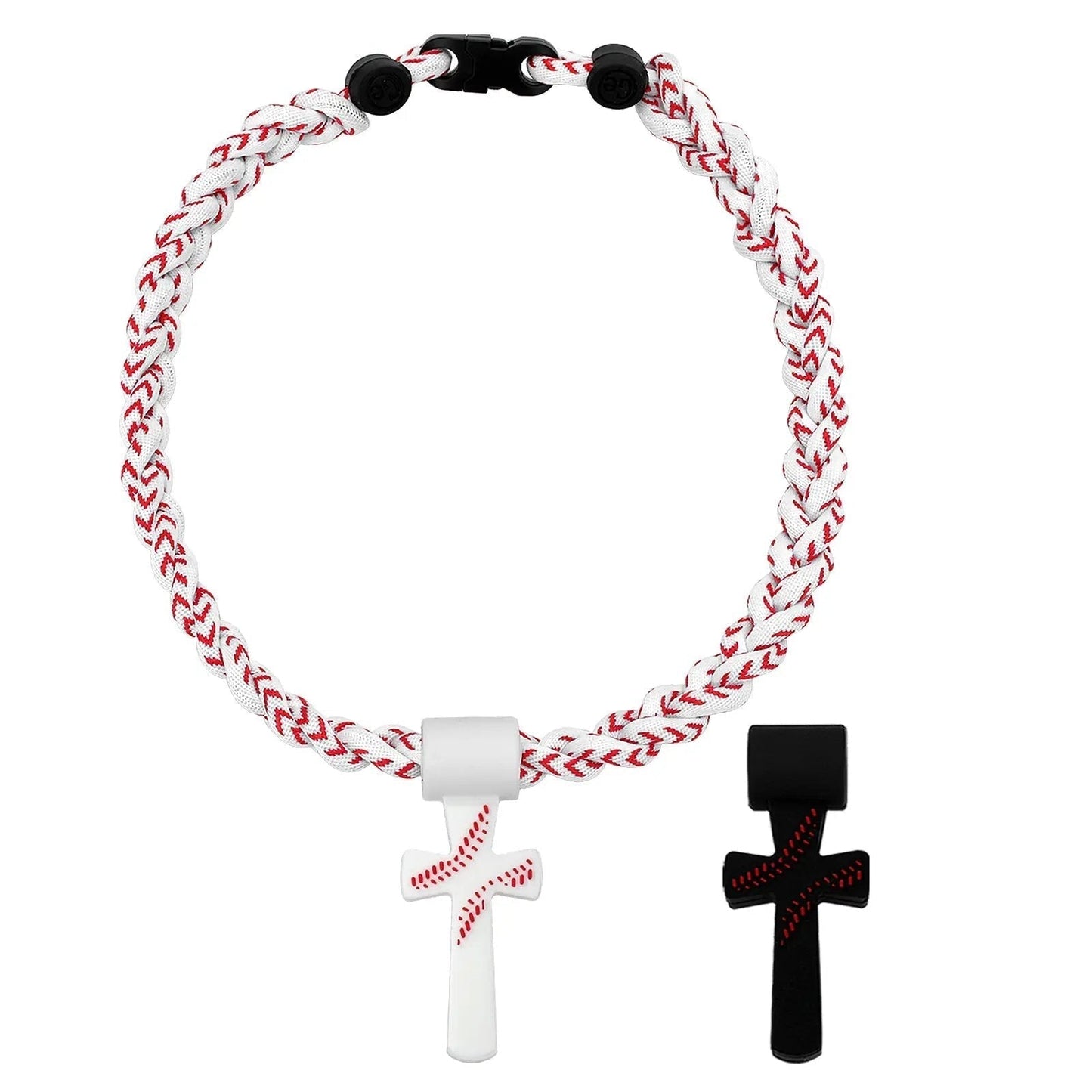 ⚾ Baseball Cross Necklace for Boys – Phil 4:13 "I Can Do All Things" Braided Tornado Rope