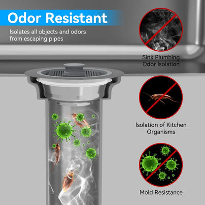 🎁 LAST DAY: 50% OFF! 🚰3-in-1 Sink Plug: No More Clogs & Odors (Premium 304 Steel) ✨