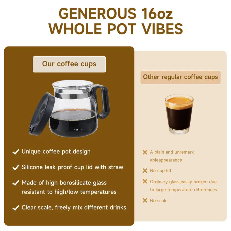 🔥LAST DAY 55% OFF - Original 16oz Miniature Coffee Pot Mug - Funny Glass Carafe Coffee Cup