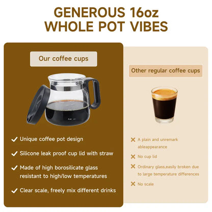 🔥LAST DAY 55% OFF - Original 16oz Miniature Coffee Pot Mug - Funny Glass Carafe Coffee Cup
