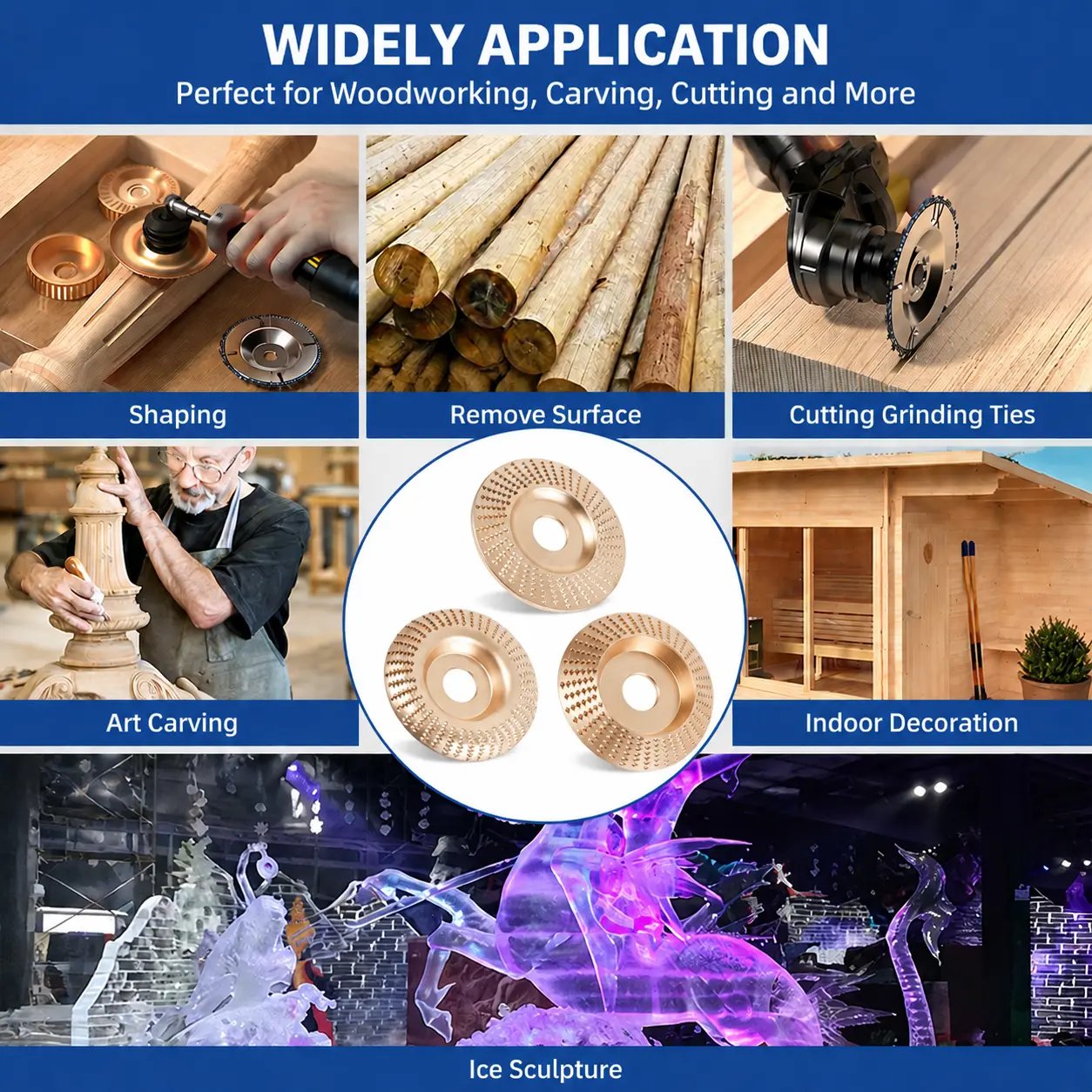 VeroShaper™ Pro-Series 3-Piece Wood Carving & Shaping Disc Set ✦ Industrial-Grade Carbon Steel 🛡️✨
