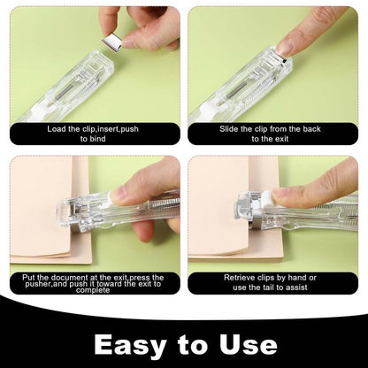 ⚡Hot Sales 64% OFF🔥Portable Binder Clip Stapler - Includes 50 reusable clips