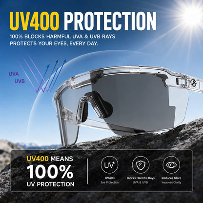 🔥HOT SALE 55% OFF☀️🕶️UV400 Photochromic Polarized Safety Glasses – 🥇Impact Resistant Outdoor Sports & Work Eyewear✨