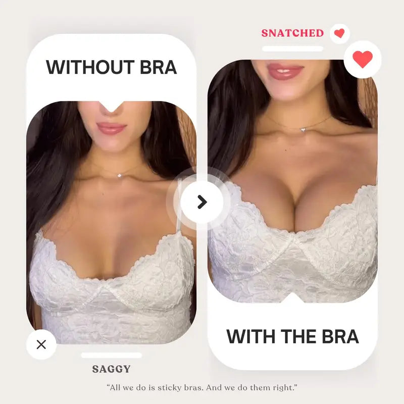 🎁Last Day Promotion 49% OFF🔥 Puff Push-up Sticky Bra - Waterproof & Reusable Invisible Lift Bra