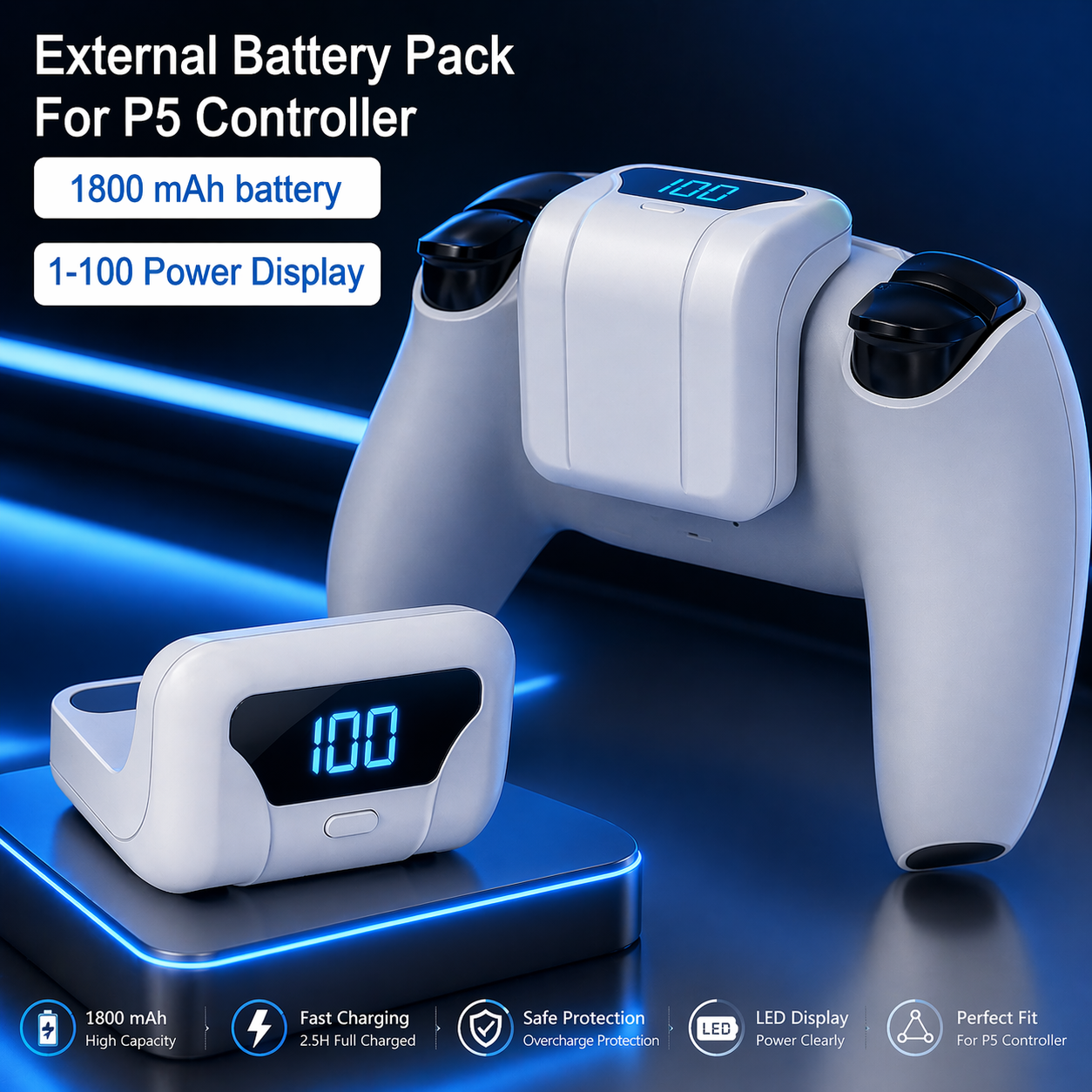 🔥LAST DAY 55% OFF - 1800mAh PS5 DualSense Power Bank