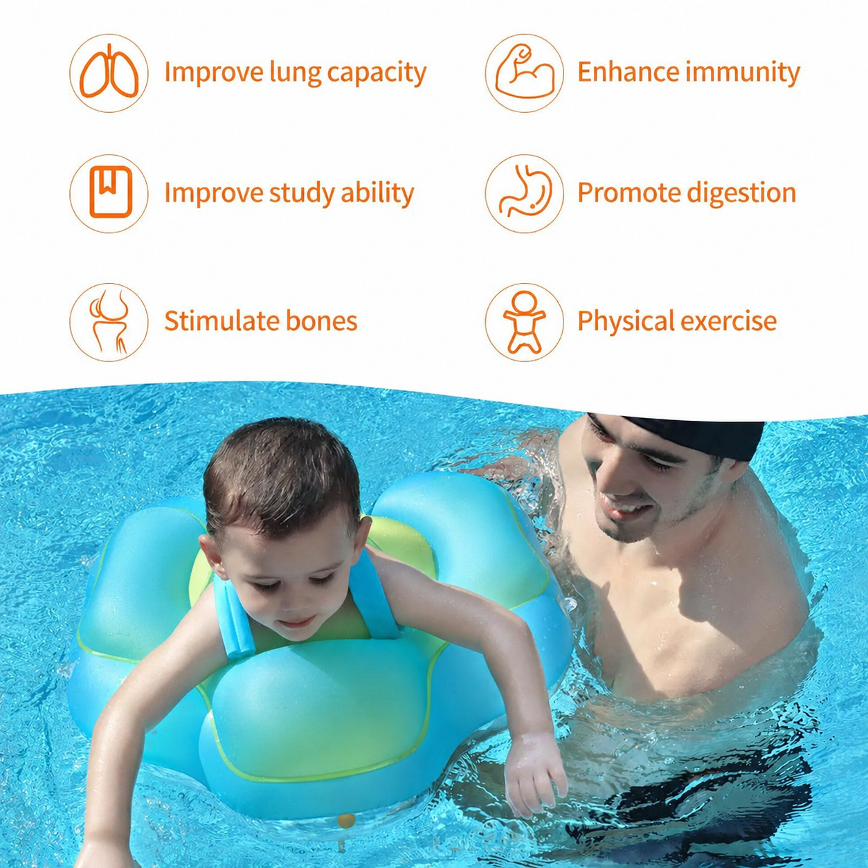 🏖️✨ Baby Swim Float with Safety Seat – Perfect for Water Play🔥