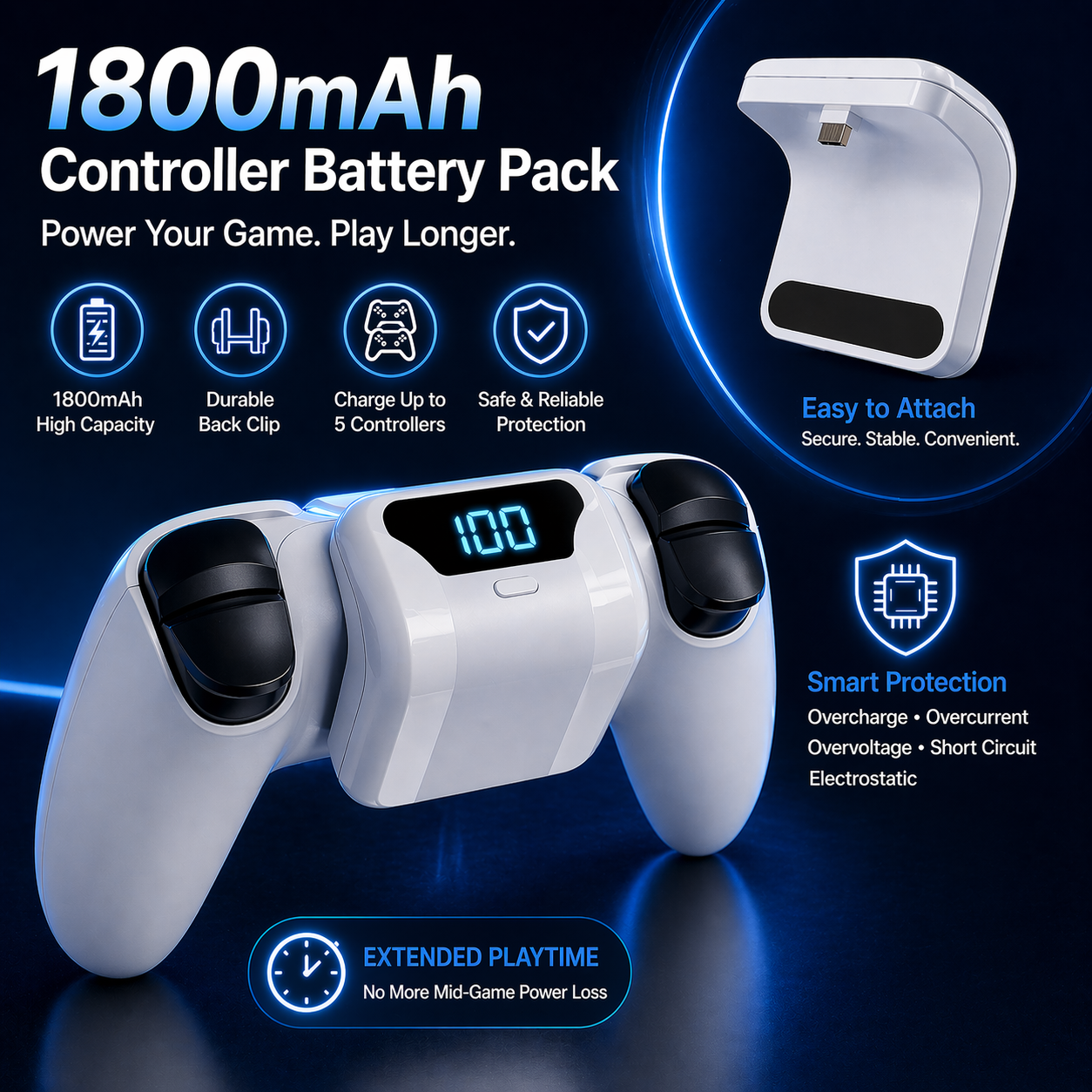 🔥LAST DAY 55% OFF - 1800mAh PS5 DualSense Power Bank