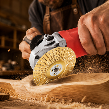 🔥 Wood Shaping Disc for Angle Grinder – Fast-Cut Carbon Steel Carving Wheel
