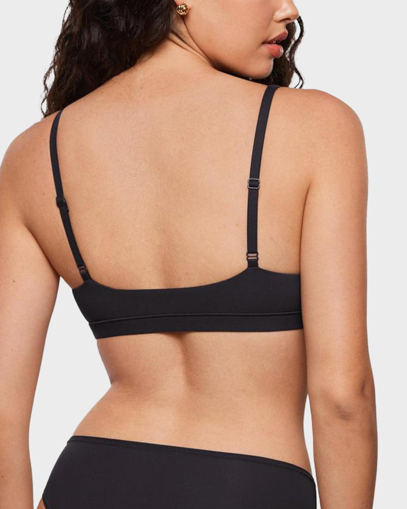 No Padding Plunge Triangle Bralette Bra