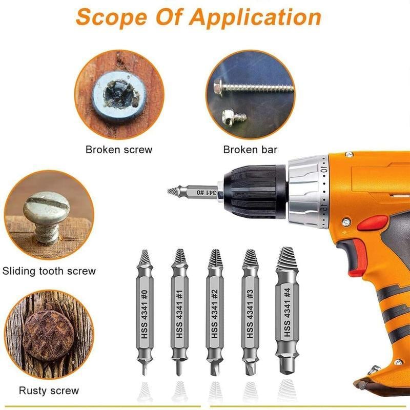 🔥LAST DAY 49% OFF - 🛠️ Stripped Broken Screw Remover, 🔩6 Counts Set Easy Out Bolt Extractor