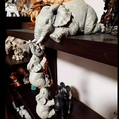 🐘💕3 Pcs/set Cute Elephant Hug Baby Resin Figurine Set Miniature Handicraft Decor