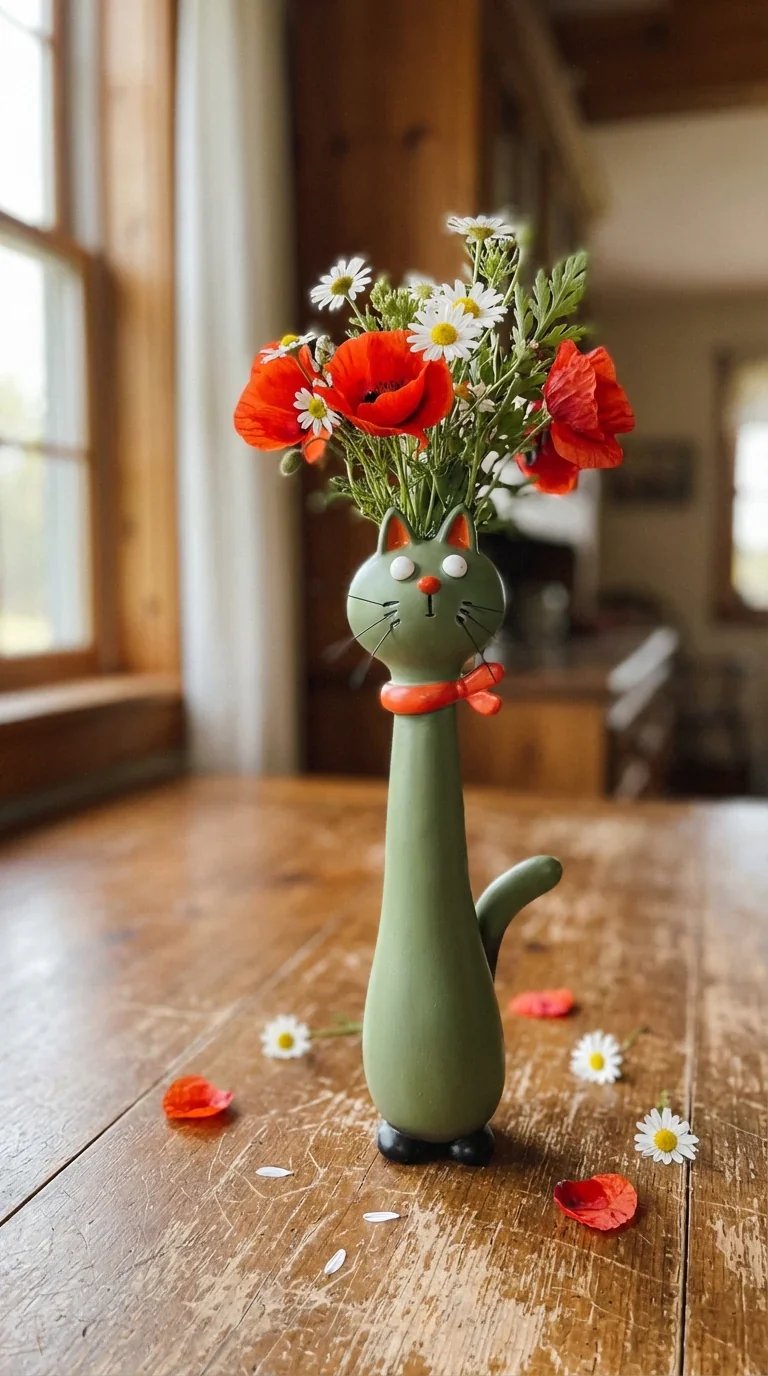 🐱 Mother's Day Sale: 50% OFF - Cat Flower Vases – Artisan-Crafted & Full of Character