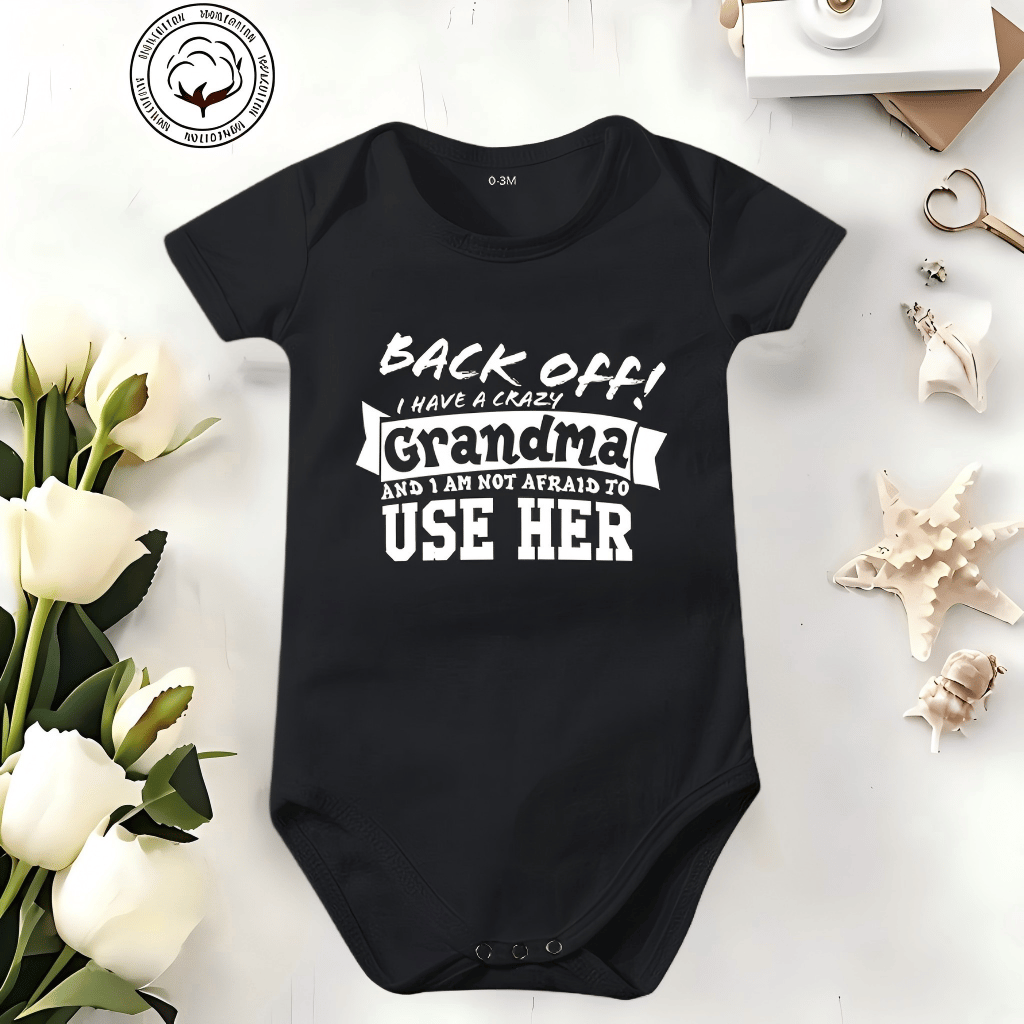 🔥Hot Sale 49% off🌟👶 "Back Off! I Have a Crazy Grandpa" Cute Cotton Baby Bodysuit(💥Buy 3 Get 1 Free 🛒Free Shipping)