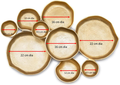 🍽️ Cluster Decorative Bowls – Bright Gold Iron Appetizer Serving Tray